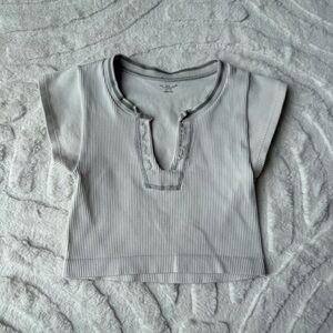 Urban Outfitters Out From Under “Go For Gold” Seamless Top — Ivory/Grey (XS/S)